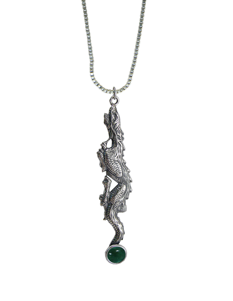 Sterling Silver Stealth Dragon Pendant With Fluorite